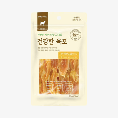 굿데이 건강한육포 토끼귀 닭가슴살말이 80g