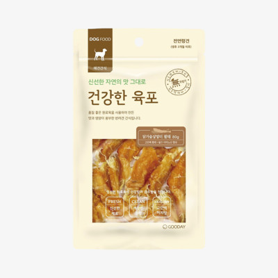 굿데이 건강한육포 닭가슴살말이 황태 80g