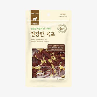 굿데이 건강한육포 오리가슴살말이 황태 80g