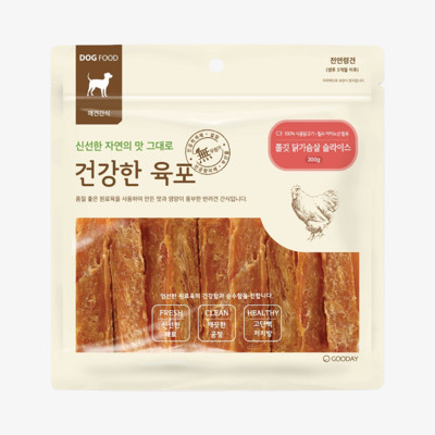 굿데이 건강한육포 쫄깃 닭가슴살 슬라이스 300g
