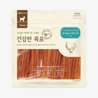 굿데이 건강한육포 닭가슴살 소프트스틱 300g