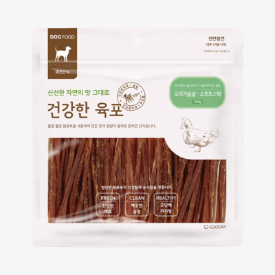 굿데이 건강한육포 오리가슴살 소프트 스틱 300g