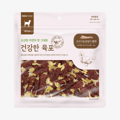 굿데이 건강한육포 오리가슴살말이 황태 240g