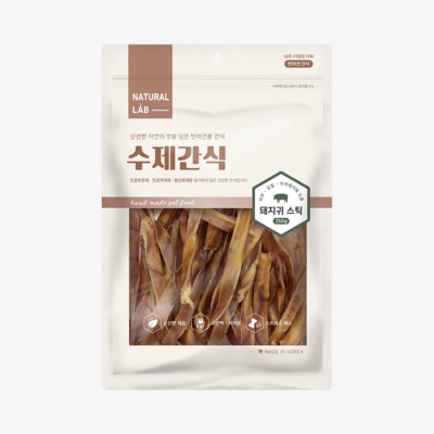 네츄럴랩 수제간식 돼지귀 스틱 250g
