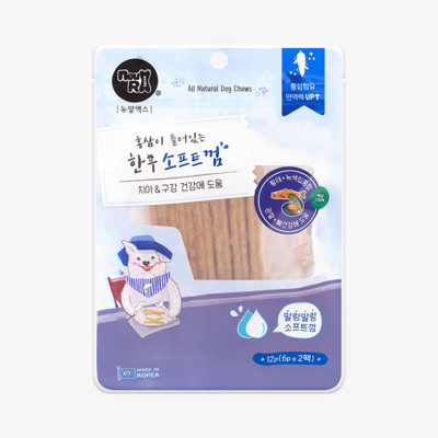 뉴알엑스 홍삼 한우 소프트껌 황태&녹색입홍합 12개입