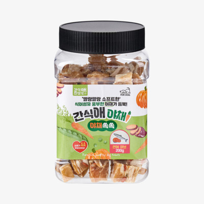 간식애 야채 소프트 연어 큐브 200g