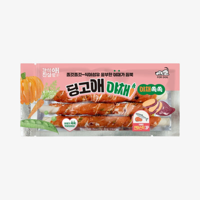 딩고애 야채 마블링 스틱 M 연어 3개입