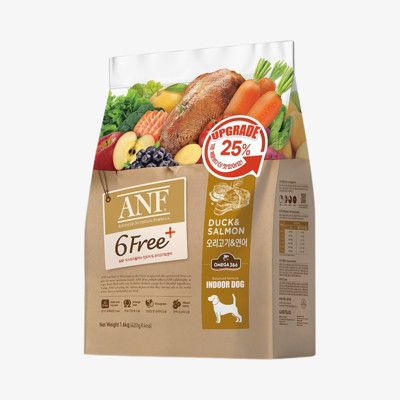 ANF 식스프리플러스 인도어 독 오리고기&연어 1.6kg