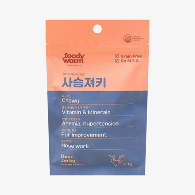 푸디웜 사슴 저키 60g