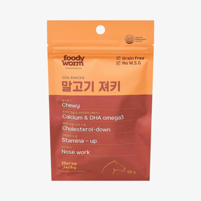 푸디웜 말고기 저키 60g