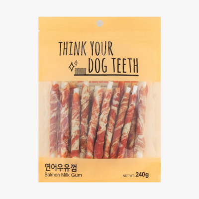 THINK YOUR DOG TEETH 연어 우유껌 스틱 20개입