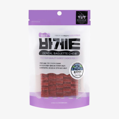 펫슐랭 유산균 바게트츄 유산균 블루베리 120g