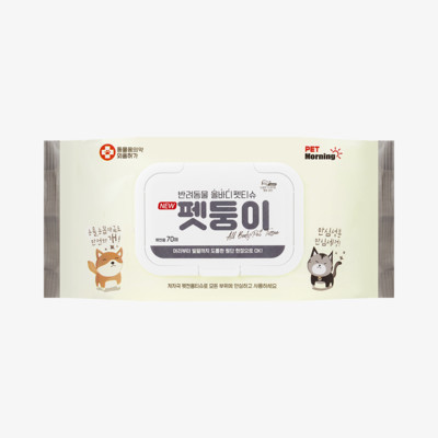 펫모닝 펫둥이 올바디 펫티슈 70매