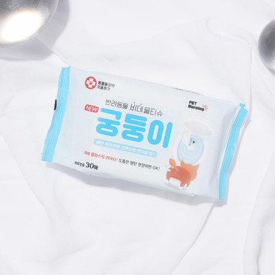 펫모닝 궁둥이 비데 펫티슈 30매
