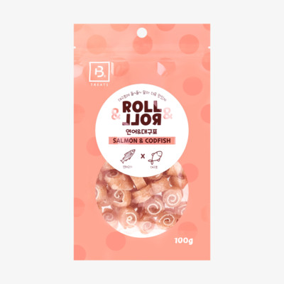 브리더랩 롤롤 연어&대구포 100g